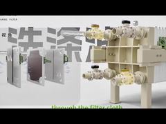 Demonstratie van het reinigen van een plaat- en framefilterpers