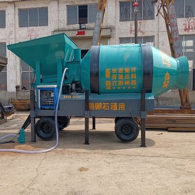 Cement Plant Equipments Reliable Fixed Hopper Drum Concrete Mixer Construction Machinery For Mine Infrastructure